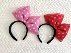 DISNEY ディズニー ミニー リボン カチューシャ 2個 セット売り