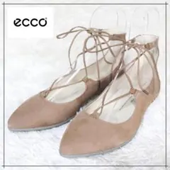 美品　エコー　ecco ポインテッドトゥ　シューズ　ヌバック　ブラウン　37のサムネイル