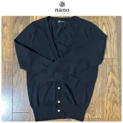NANO universe ナノ・ユニバース　コットンカーディガン黒　レディース
