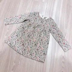 ザラベビー　ピンク　花柄　グレー地　98