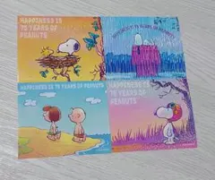 スヌーピー 75周年 ステッカー 4枚セット