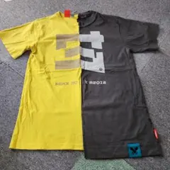 スプラトゥーン3　イエロー/グレー 半分デザイン Tシャツ