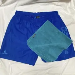 サーフパンツ+タオルセット 水陸両用 吸水速乾　XＬサイズ ブルー