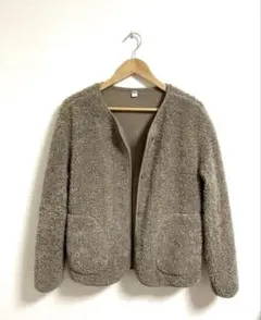 UNIQLO ボア フリース ジャケット ノーカラー
