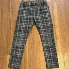値下げ✨　長ズボン　チェック　ブラウン　110cm