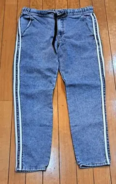サイドストライプデザイン デニムパンツ L