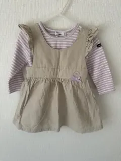 neil and BeBe ワンピース 80 ベージュ・ストライプ