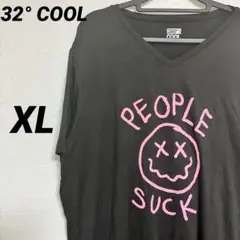 32° COOL Vネック Tシャツ 【XL】黒　大きいサイズ　ユニセックス