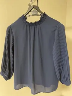 MISHMASH ネイビー 7分袖ブラウス