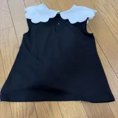 après les cours 黒 ワンピース スカラップカラー