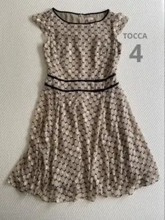 TOCCA ひざ丈ワンピース ベージュ チェック柄 サイズ4のサムネイル