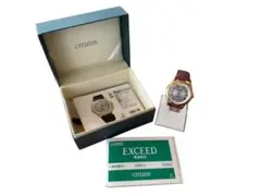 CITIZEN EXCEED 電波時計 ゴールド/ブラウン