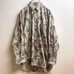 レトロ 古着 シャツ 柄シャツ ガラシャツ 総柄 デザインシャツ 長袖