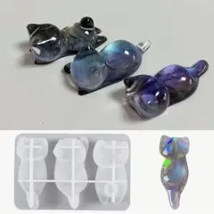 寝そべり猫のシリコンモールド