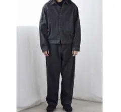 COMOLI デニムベルテッドパンツ BLACK ECRU サイズ2