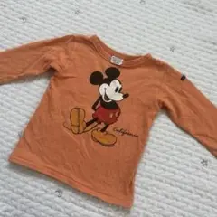 ブリーズ　ミッキーマウス 長袖Tシャツ オレンジ100センチ