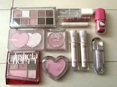 韓国コスメ ピンク系メイクアイテムまとめ売り12点