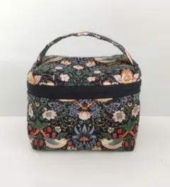 ウィリアムモリス いちご泥棒 バニティポーチ ボックスポーチ ハンドメイド