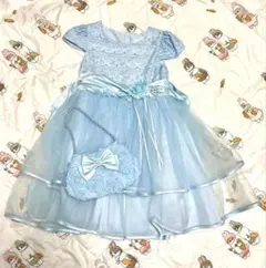 水色レースドレスとハンドバッグセット