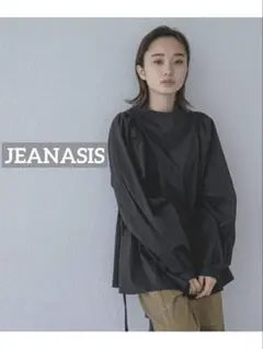 k0801 JEANASIS ソデボリュームコードブラウス ブラックのサムネイル