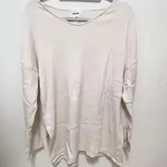 JEANASIS ジーナシス　リブトップス　ロンT 長袖　アイボリー　レディース