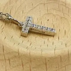 プラチナメッキ S925シルバー イニシャル T レディースネックレス