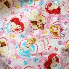 ディズニープリンセス プリント生地 ピンク