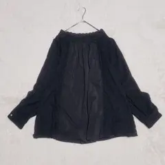 somari ソマリ アンティーク調 ブラウス バンドカラー レース 黒のサムネイル