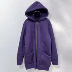 裏ボア フルジップパーカー 羽織り 防寒 カジュアル ラフ 無地 M《i444