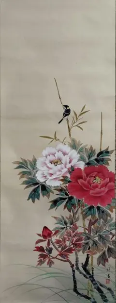 真作/森本敏夫/四季花図/美品/桐共箱付/布袋屋掛軸HC-968 真作/森本敏夫/四季花図/美品/桐共箱付/布袋屋掛軸HC-968 - メルカリ