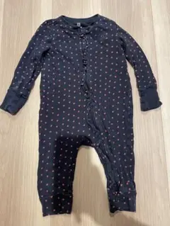 gapロンパース ネイビー 赤いハート柄　ファスナー　6-12months