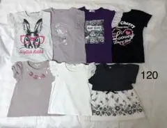 夏服まとめ売り女の子120cm7点 ユニコーンうさぎ 半袖Tシャツ