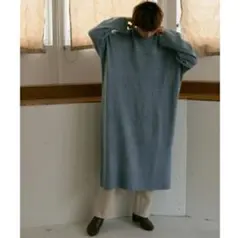 【土日限定価格】KBF ブルーニットロングワンピース