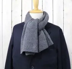 極美品　ジョンストンズ カシミア ショートマフラー　グレー　カシミヤ
