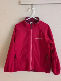 モンベル　110センチ　ウインドブレーカー　レッド　袋付