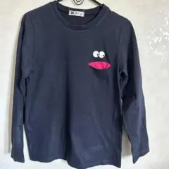 W NES 長袖カットソー ブラック 目玉デザイン
