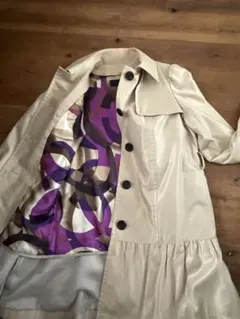 美品　トレンチコート　ジャケット　　インナーダウン付き　キュプラ