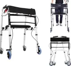 HAIBOO 歩行器 高齢者用 折りたたみ 軽量 低め 座れる シルバーカー