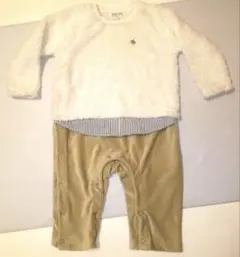 ポロベビー　ロンパース・カバーオール ホワイト ベージュ 80