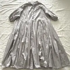 ムモクテキ mumokutekiグレー ゆったりワイド ワンピース F