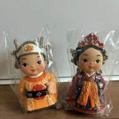 希少・箱付き】中国伝統 陶器人形 ペア 置物 金童玉女 縁起物 潮州偉業