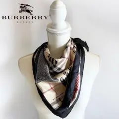 BURBERRY LONDON バーバリー　シルク ノバチェック　ロゴ　スカーフ