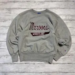 00年代ヴィンテージ　Champion リバースウィーブ カレッジ刺繍スウェット