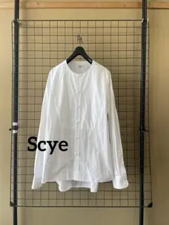 Scye サイ リネンタックブラウス バンドカラー 半袖 白 40 - メルカリ