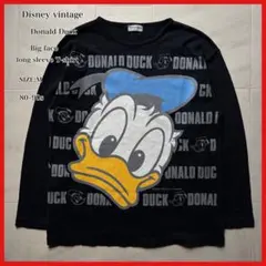 ディズニーヴィンテージ ドナルドダック ビッグフェイスロングスリーブTシャツ