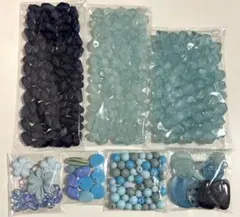 ブルー系 ビーズ◯ハンドメイド資材◯セット◯まとめ売り
