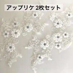 2枚❣️花柄 刺繍 ブライダル ウェディング アップリケ パッチ 結婚式 ドレス