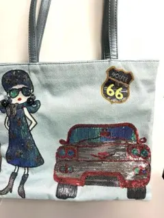 スパンコール付きトートバッグ