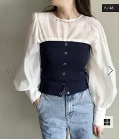 新品未使用 DISCOAT リブ編み ビスチェ Fサイズ