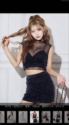 Rosy luce pearl sheer tops black 板野友美 Rosy luce pearl sheer tops black 板野友美 - メルカリ